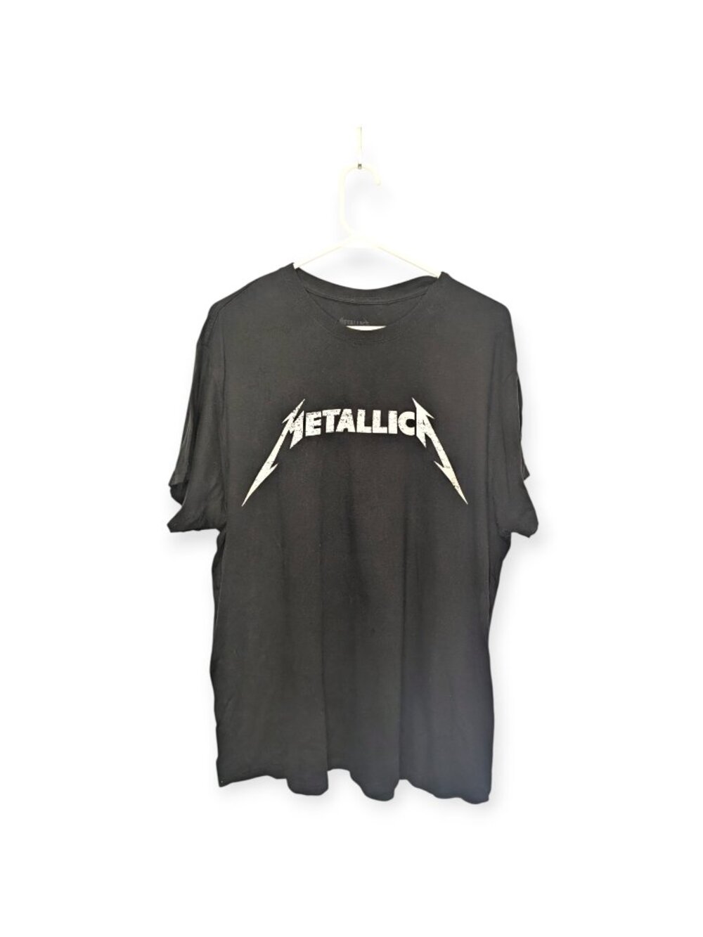 Metallica Men's Band T-shirt Black Logo Colorful Cotton Size XL.